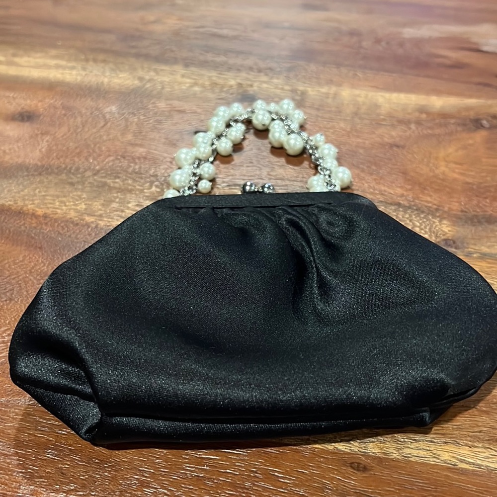 Carolee Mini Hand Held Handbag with Bead Pearl Accents